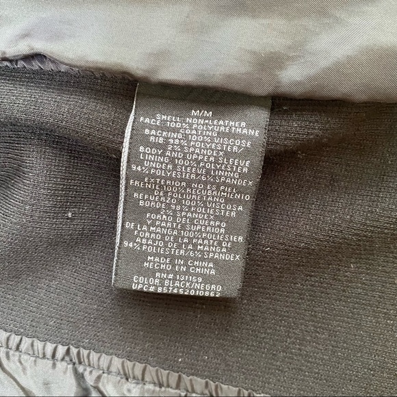 SEBBY COLLECTION Black Faux Leather Moto Jacket Medium - Picture 15 of 16